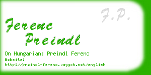 ferenc preindl business card